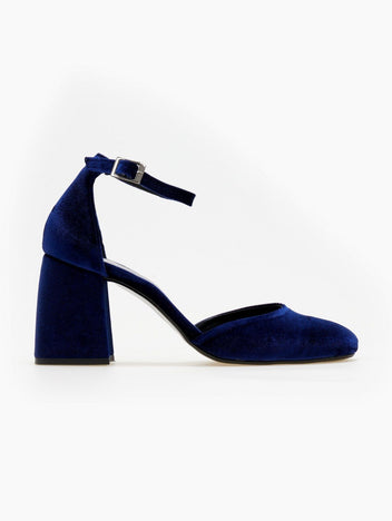 Γόβες με μπαρέτα velvet TFP - Μπλε - thefashionproject.gr - TFP