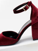 Γόβες με μπαρέτα velvet TFP - Μπορντό - thefashionproject.gr - TFP