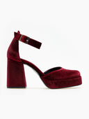 Γόβες με μπαρέτα velvet TFP - Μπορντό - thefashionproject.gr - TFP