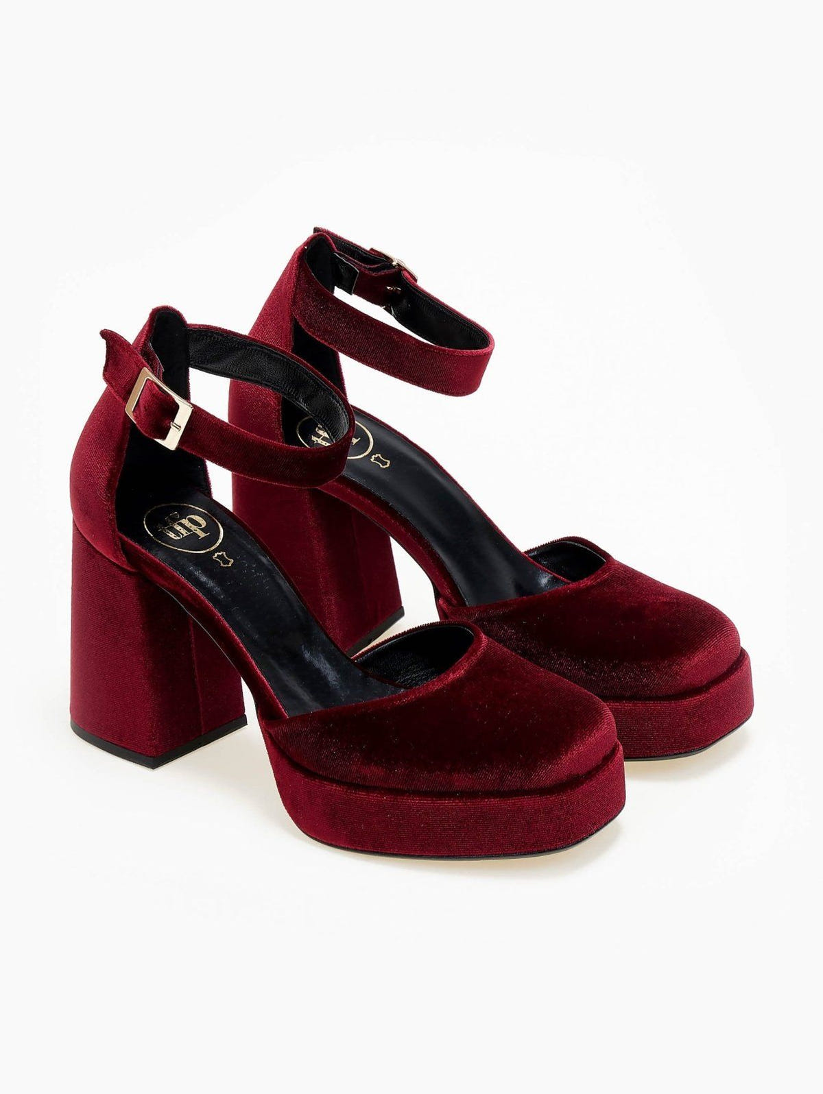 Γόβες με μπαρέτα velvet TFP - Μπορντό - thefashionproject.gr - TFP
