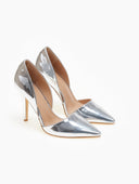 Γόβες μυτερές λουστρίνι με άνοιγμα - Ασημί - thefashionproject.gr - Bellucci