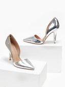 Γόβες μυτερές λουστρίνι με άνοιγμα - Ασημί - thefashionproject.gr - Bellucci