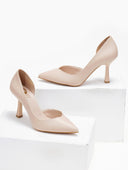 Γόβες μυτερές με άνοιγμα TFP - Nude - thefashionproject.gr - TFP