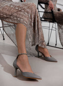 Γόβες μυτερές με μπαρέτα TFP - Γκρι - thefashionproject.gr - TFP