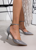 Γόβες μυτερές με μπαρέτα TFP - Γκρι - thefashionproject.gr - TFP