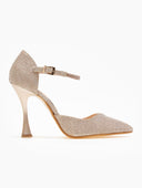 Γόβες μυτερές με στρας μπαρέτα TFP - Nude - thefashionproject.gr - TFP