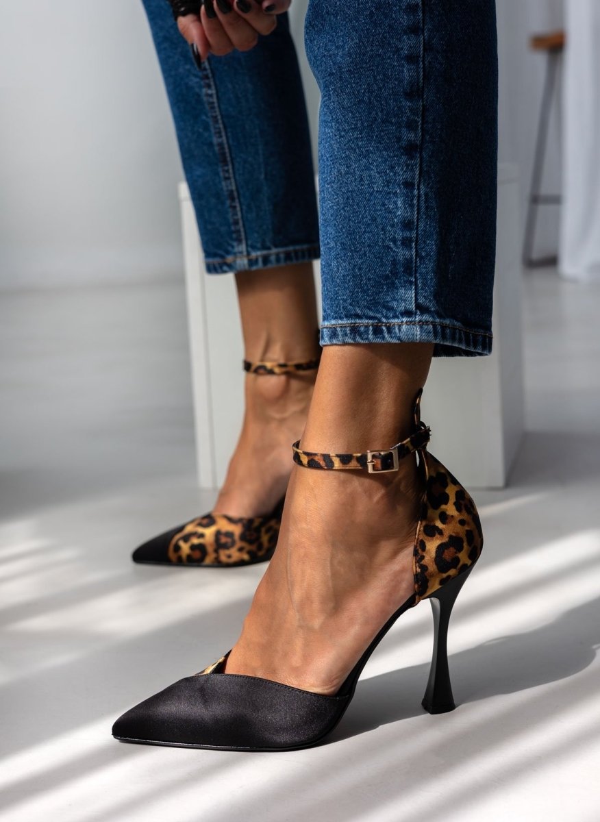 Σατέν γόβες μυτερές - λεοπάρ