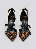 Γόβες μυτερές σατέν με print TFP - Leopard - thefashionproject.gr - TFP