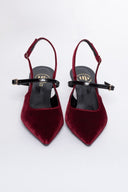 Γόβες μυτερές slingback από ύφασμα velvet TFP - Burgundy - thefashionproject.gr - TFP