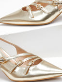 Γόβες μυτερές slingback Erynn - Χρυσό - thefashionproject.gr - ERYNN