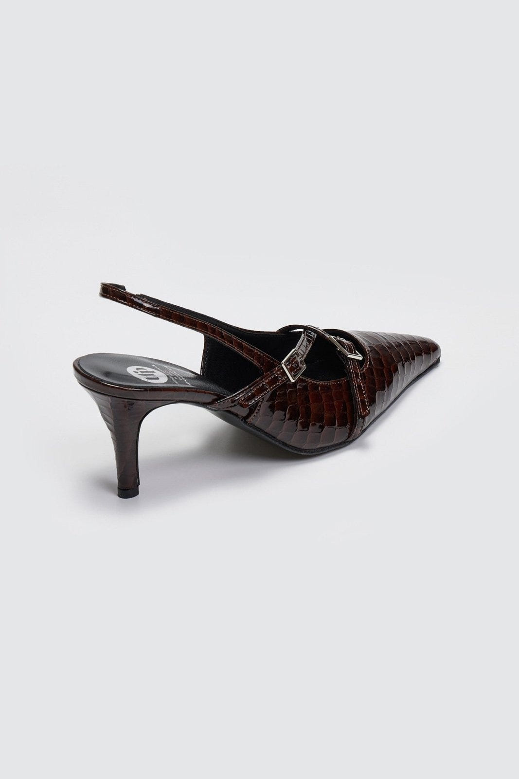 Γόβες μυτερές slingback λουστρίνι TFP - Burgundy - thefashionproject.gr - TFP