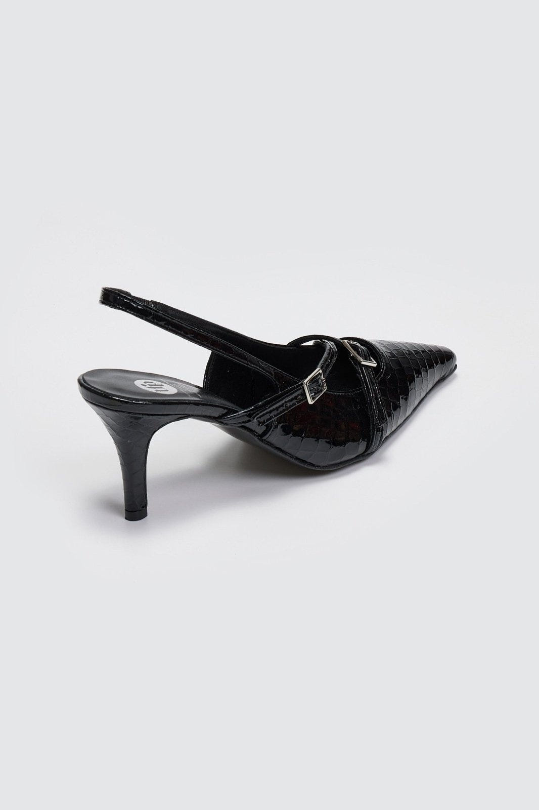 Γόβες μυτερές slingback λουστρίνι TFP - Μαύρο - thefashionproject.gr - TFP