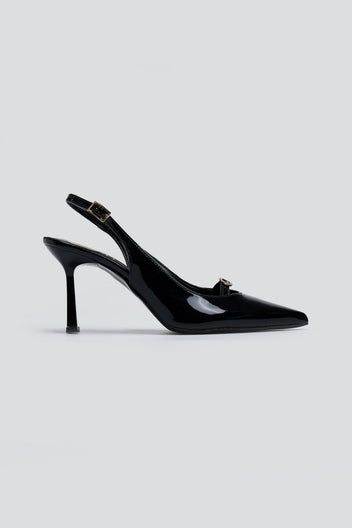 Γόβες μυτερές slingback λουστρίνι TFP - Μαύρο - thefashionproject.gr - TFP