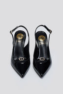 Γόβες μυτερές slingback λουστρίνι TFP - Μαύρο - thefashionproject.gr - TFP