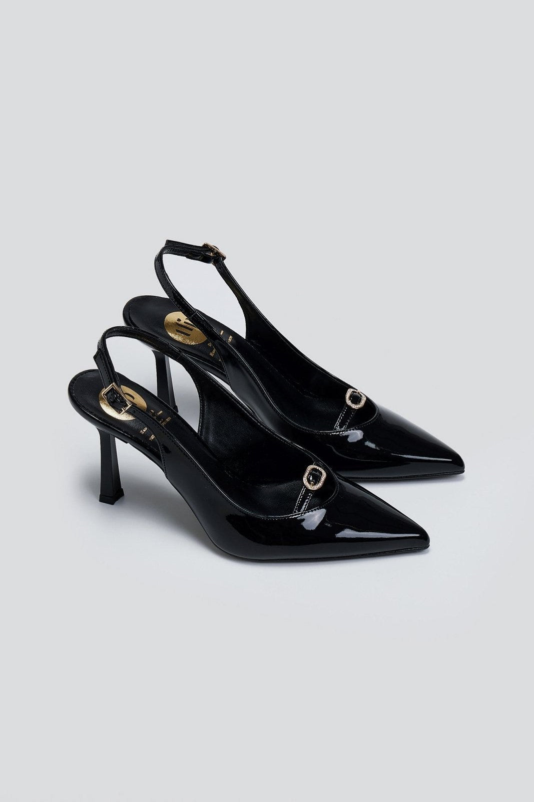 Γόβες μυτερές slingback λουστρίνι TFP - Μαύρο - thefashionproject.gr - TFP