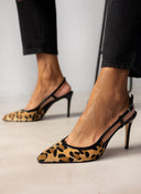 Γόβες μυτερές slingback με print TFP - Leopard - thefashionproject.gr - TFP