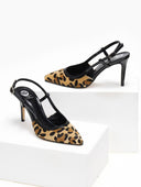 Γόβες μυτερές slingback με print TFP - Leopard - thefashionproject.gr - TFP