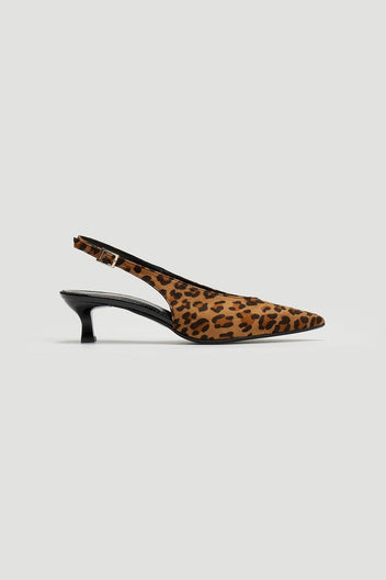 Γόβες μυτερές slingback TFP - Leopard - thefashionproject.gr - TFP