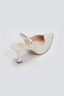 Γόβες μυτερές slingback TFP - Λευκό Πέρλα - thefashionproject.gr - TFP