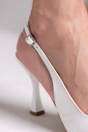 Γόβες μυτερές slingback TFP - Λευκό Πέρλα - thefashionproject.gr - TFP