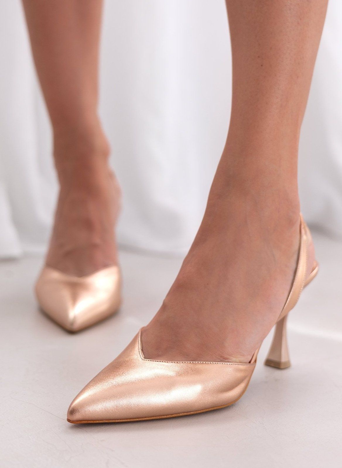 Γόβες μυτερές slingback TFP - Χαλκός - thefashionproject.gr - TFP