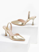 Γόβες μυτερές slingback TFP - Χρυσό - thefashionproject.gr - TFP
