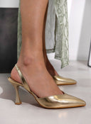 Γόβες μυτερές slingback TFP - Χρυσό - thefashionproject.gr - TFP