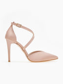 Γόβες σατέν με crossover λουράκια TFP - Nude - thefashionproject.gr - TFP