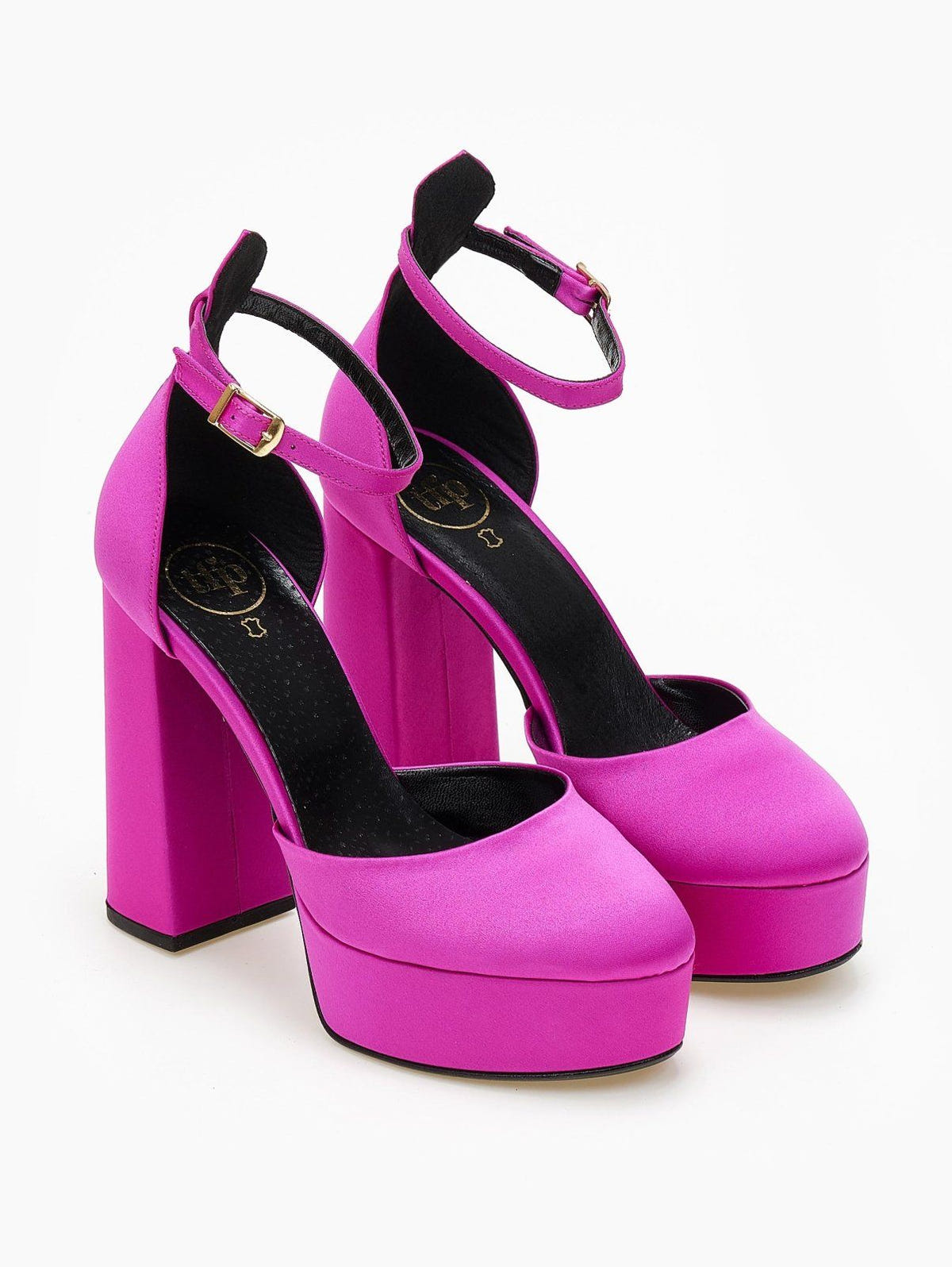 Γόβες σατέν με φιάπα TFP - Magenta - thefashionproject.gr - TFP