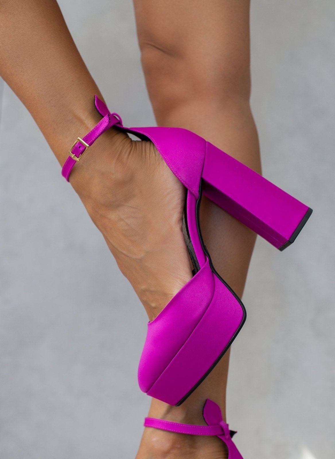 Γόβες σατέν με φιάπα TFP - Magenta - thefashionproject.gr - TFP