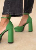 Γόβες σατέν με φιάπα TFP - Πράσινο - thefashionproject.gr - TFP