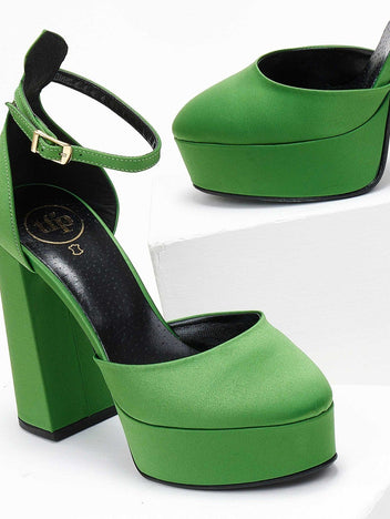 Γόβες σατέν με φιάπα TFP - Πράσινο - thefashionproject.gr - TFP