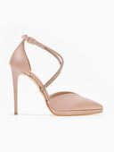Γόβες σατέν με στρας TFP - Nude - thefashionproject.gr - TFP
