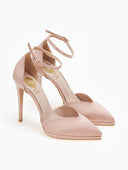 Γόβες σατέν μυτερές με λεπτή φιάπα TFP - Nude - thefashionproject.gr - TFP