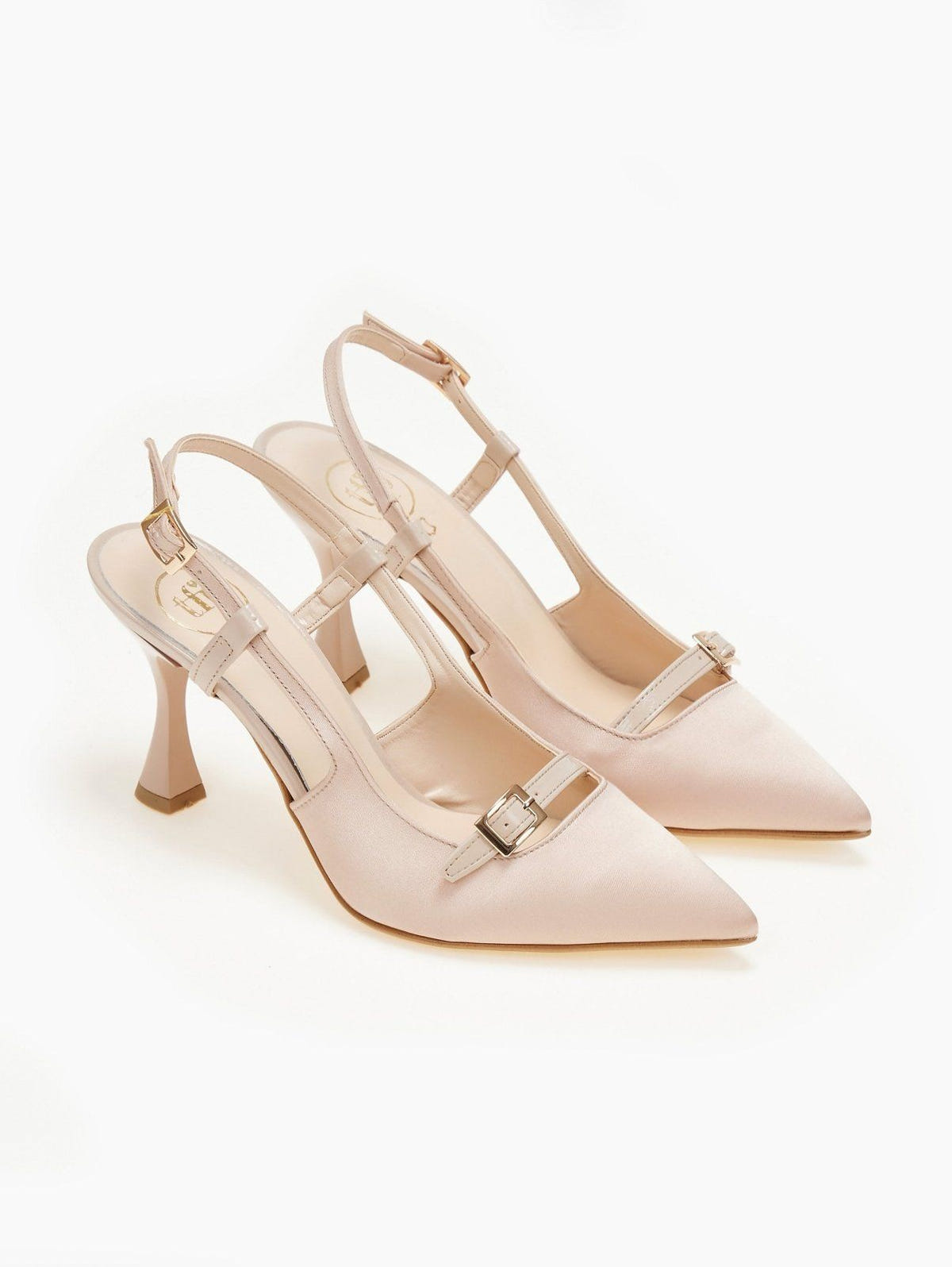 Γόβες σατέν μυτερές TFP - Nude - thefashionproject.gr - TFP