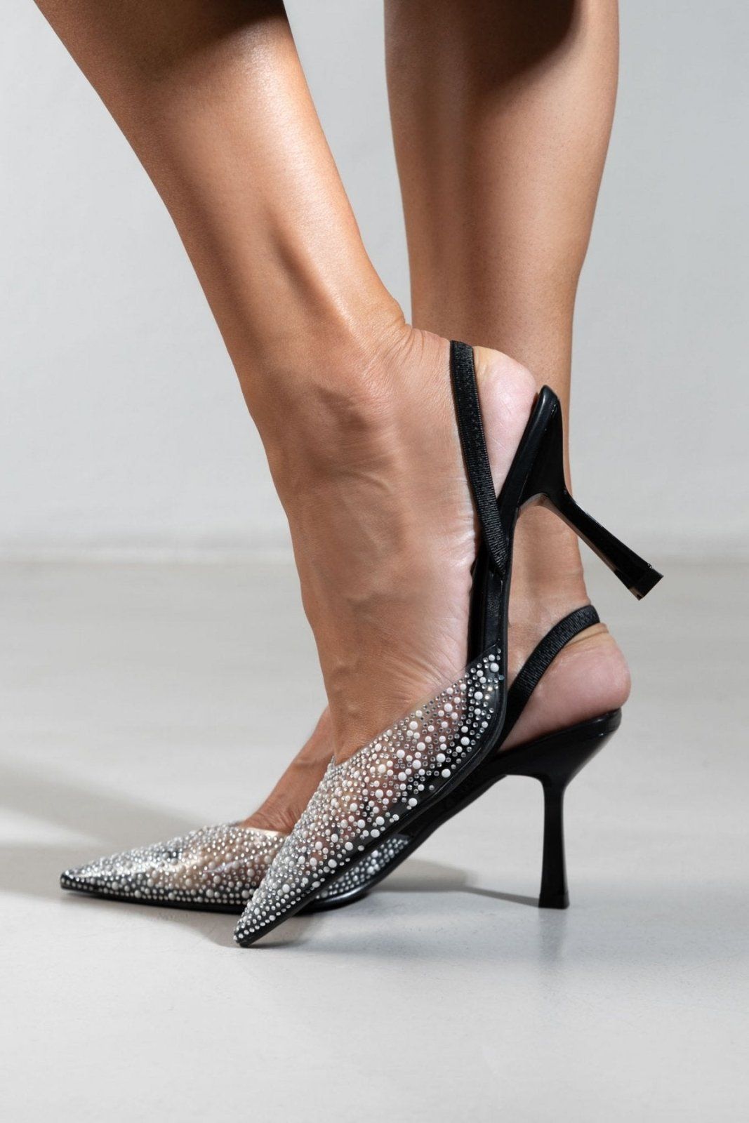 Γόβες slibgback με διαφάνεια ERYNN - Μαύρο - thefashionproject.gr - ERYNN