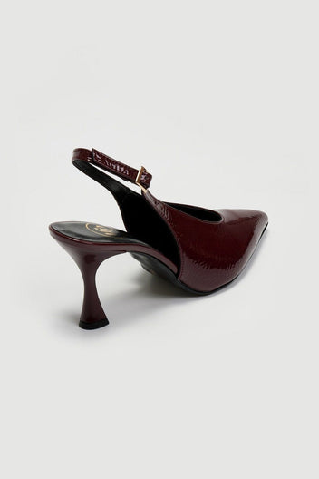Γόβες Slingback λουστρίνι Tfp - Burgundy - thefashionproject.gr - TFP
