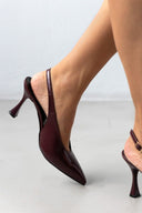 Γόβες Slingback λουστρίνι Tfp - Burgundy - thefashionproject.gr - TFP