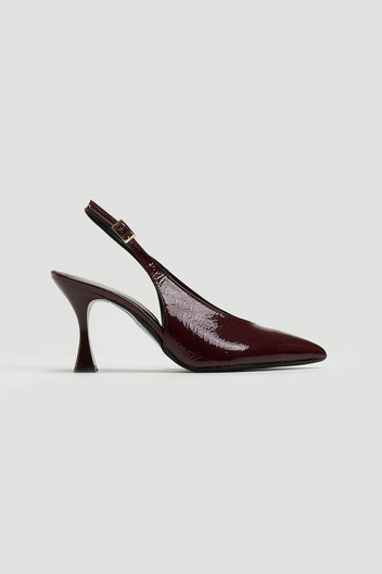 Γόβες Slingback λουστρίνι Tfp - Burgundy - thefashionproject.gr - TFP