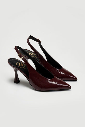 Γόβες Slingback λουστρίνι Tfp - Burgundy - thefashionproject.gr - TFP