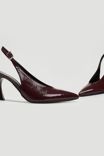 Γόβες Slingback λουστρίνι Tfp - Burgundy - thefashionproject.gr - TFP