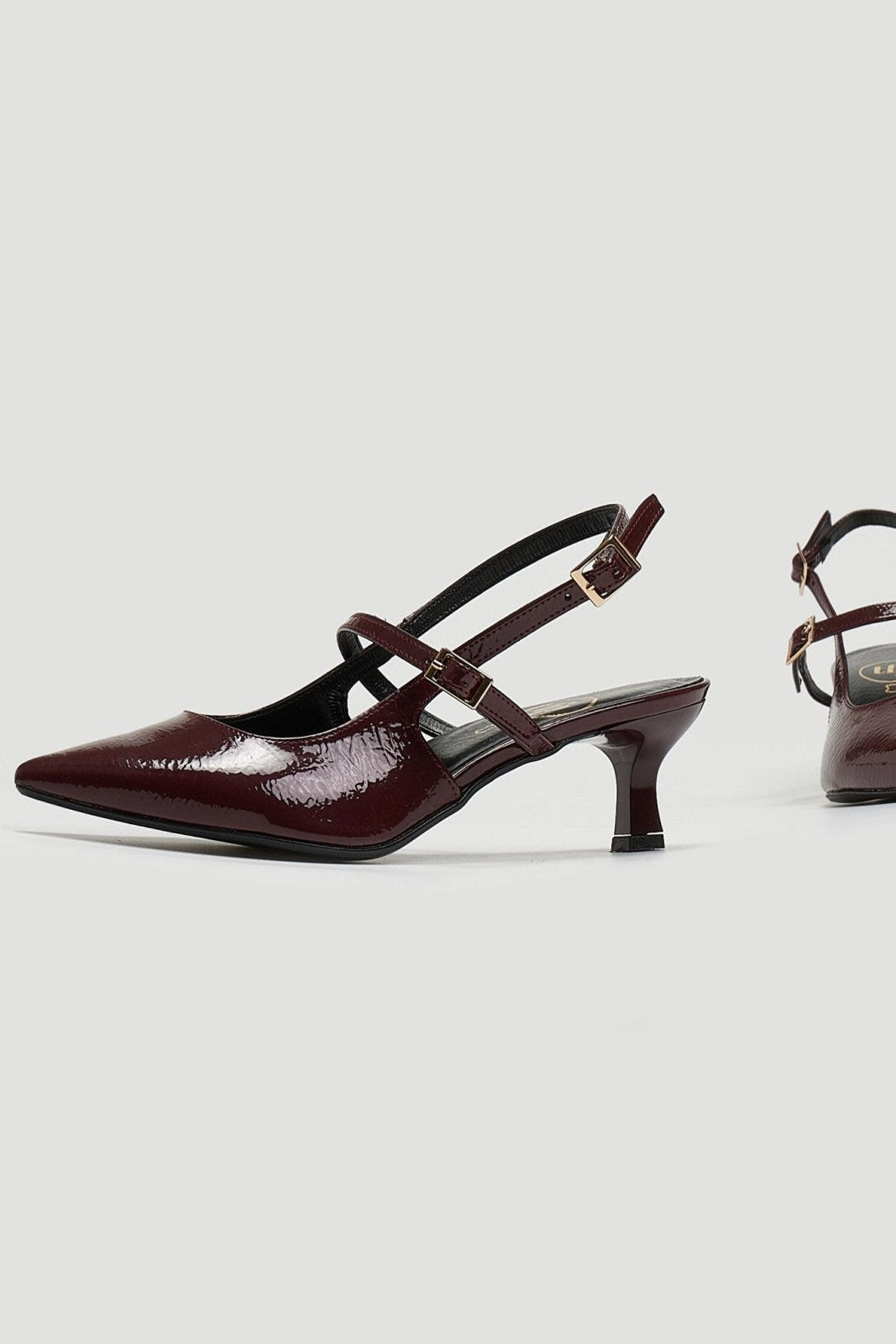 Γόβες Slingback λουστρίνι TFP - Burgundy - thefashionproject.gr - TFP