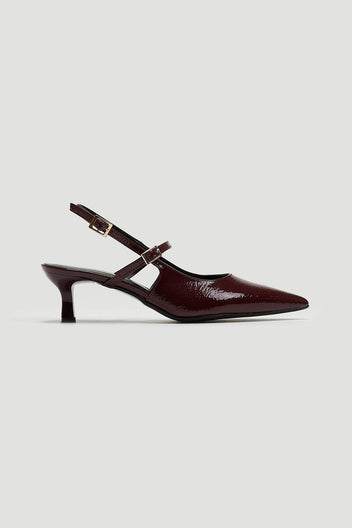 Γόβες Slingback λουστρίνι TFP - Burgundy - thefashionproject.gr - TFP