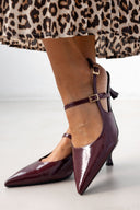 Γόβες Slingback λουστρίνι TFP - Burgundy - thefashionproject.gr - TFP