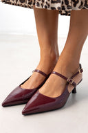 Γόβες Slingback λουστρίνι TFP - Burgundy - thefashionproject.gr - TFP