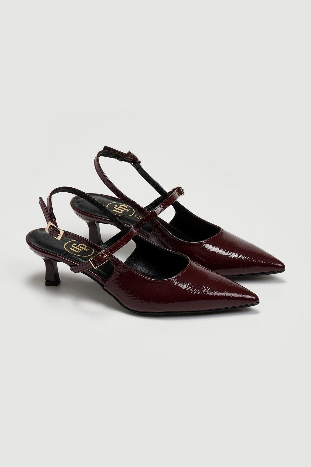 Γόβες Slingback λουστρίνι TFP - Burgundy - thefashionproject.gr - TFP