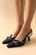 Γόβες slingback λουστρίνι TFP - Μαύρο - thefashionproject.gr - TFP