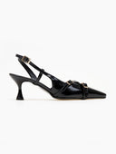 Γόβες slingback λουστρίνι TFP - Μαύρο - thefashionproject.gr - TFP