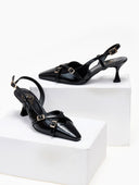 Γόβες slingback λουστρίνι TFP - Μαύρο - thefashionproject.gr - TFP