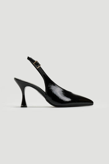 Γόβες Slingback λουστρίνι Tfp - Μαύρο - thefashionproject.gr - TFP